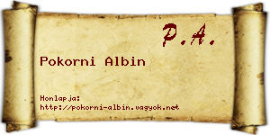 Pokorni Albin névjegykártya